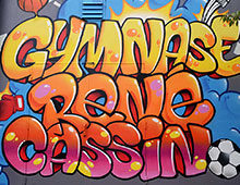 Décoration graffiti gymnase Blagnac